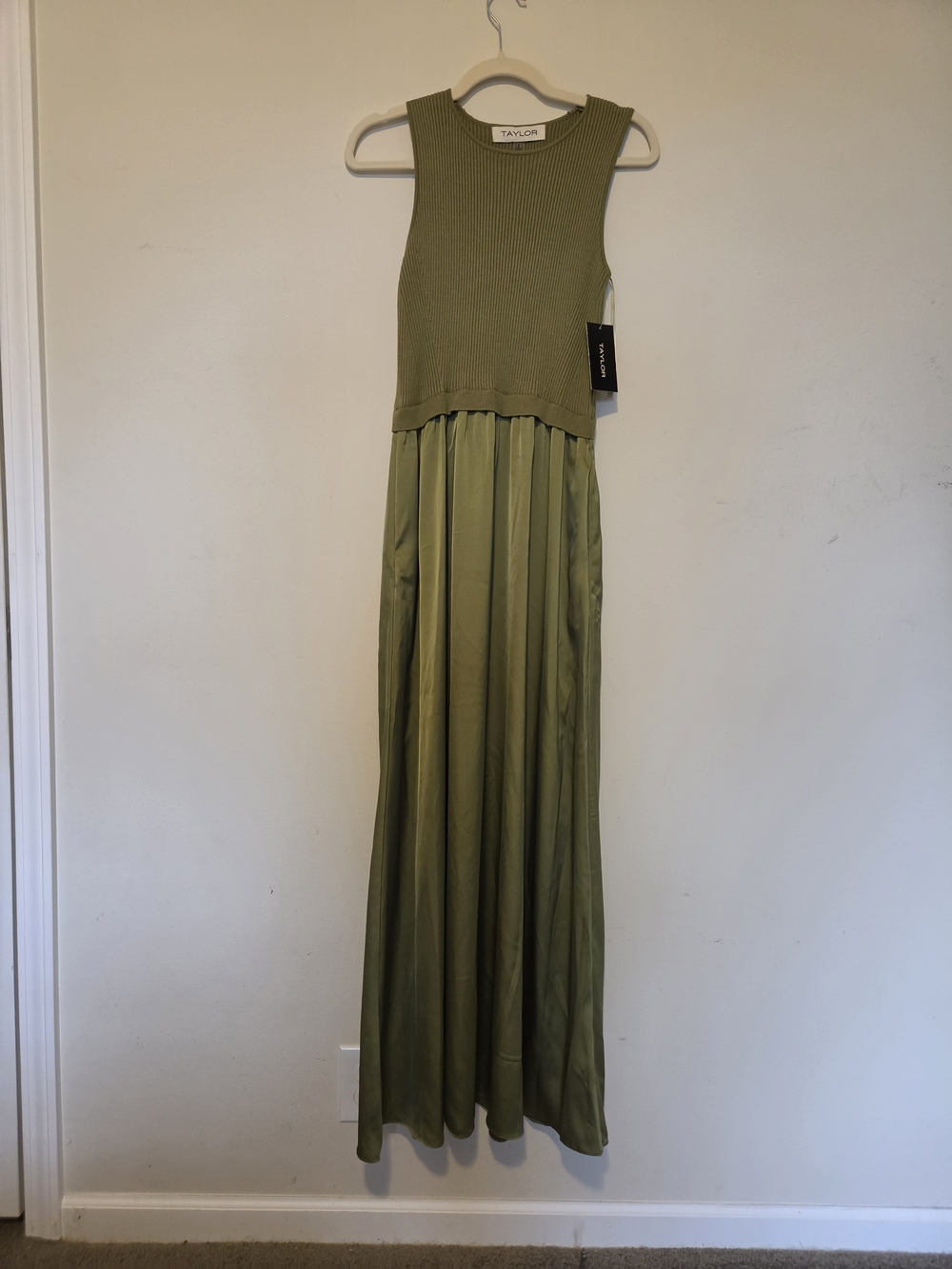 Taylor Olive Green Ribbed Knit Top